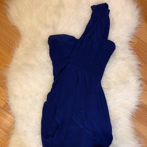 Symphony blue one shoulder tulip dress